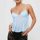 BXOXO Women Y2k Spaghetti Strap Camisole Crop Top Mesh See Through Slim Fit Tank Top Going Out Shirt Vest Tops Streetwear